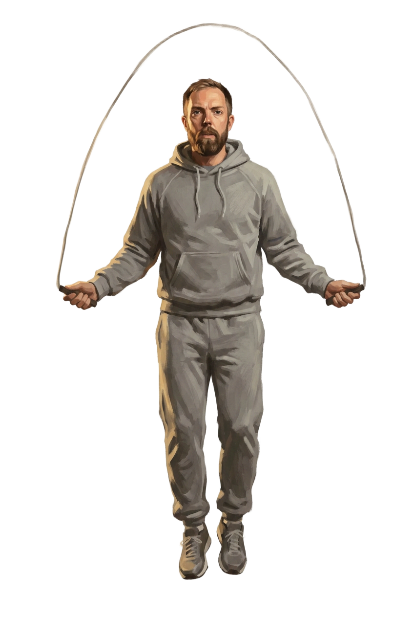 Kevin skipping a jump rope